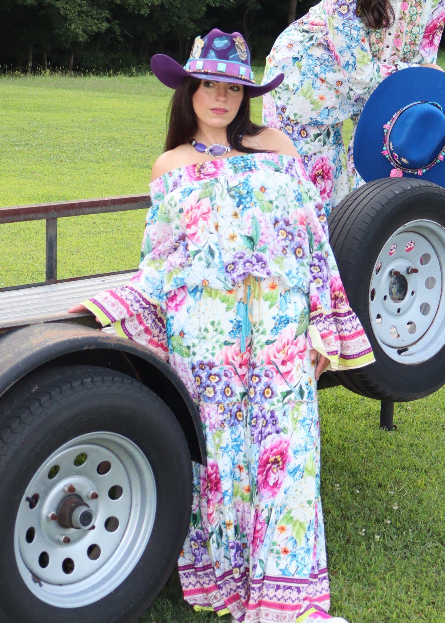 Ibiza Floral Off The Shoulder Blouse