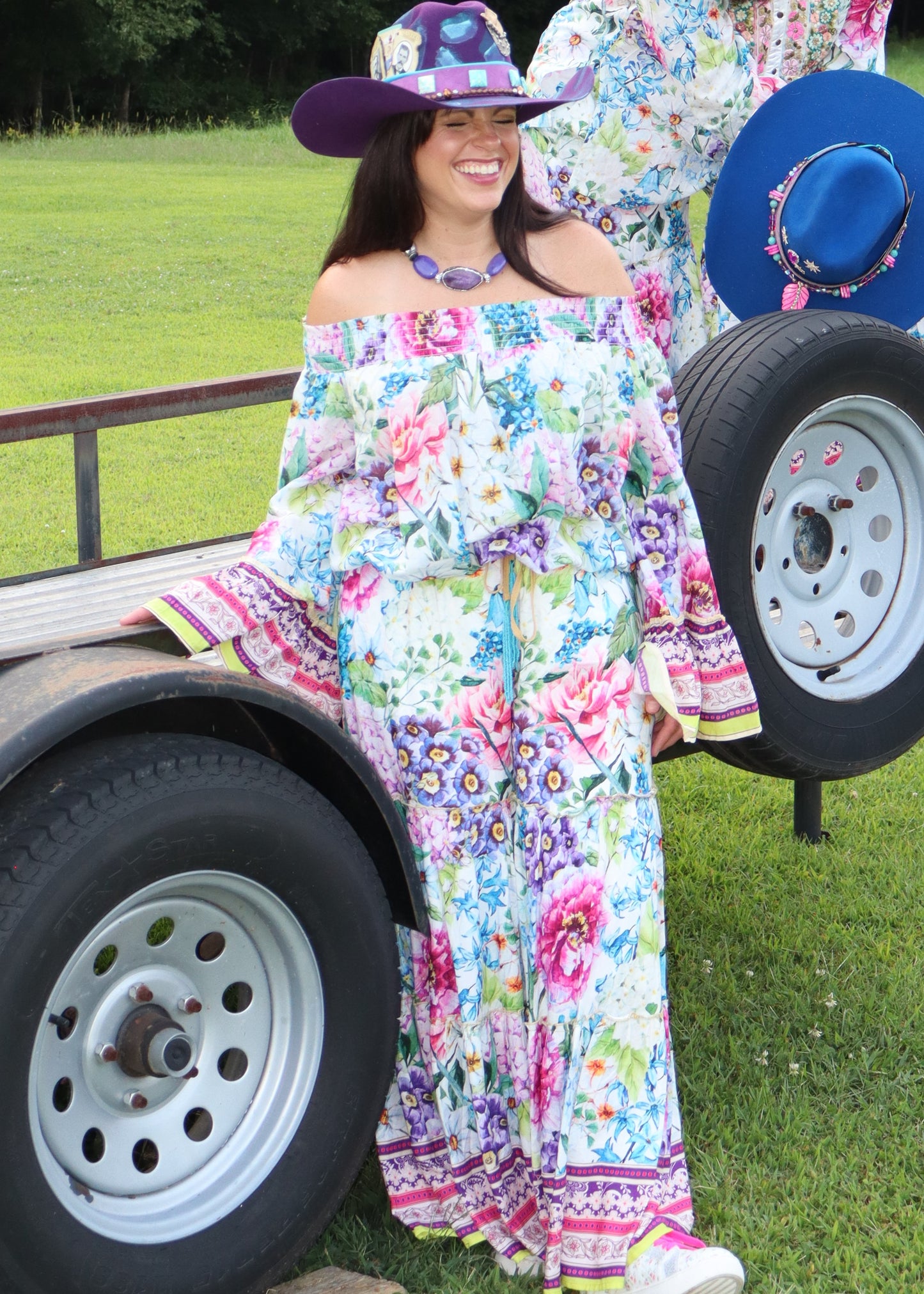 Ibiza Floral Off The Shoulder Blouse