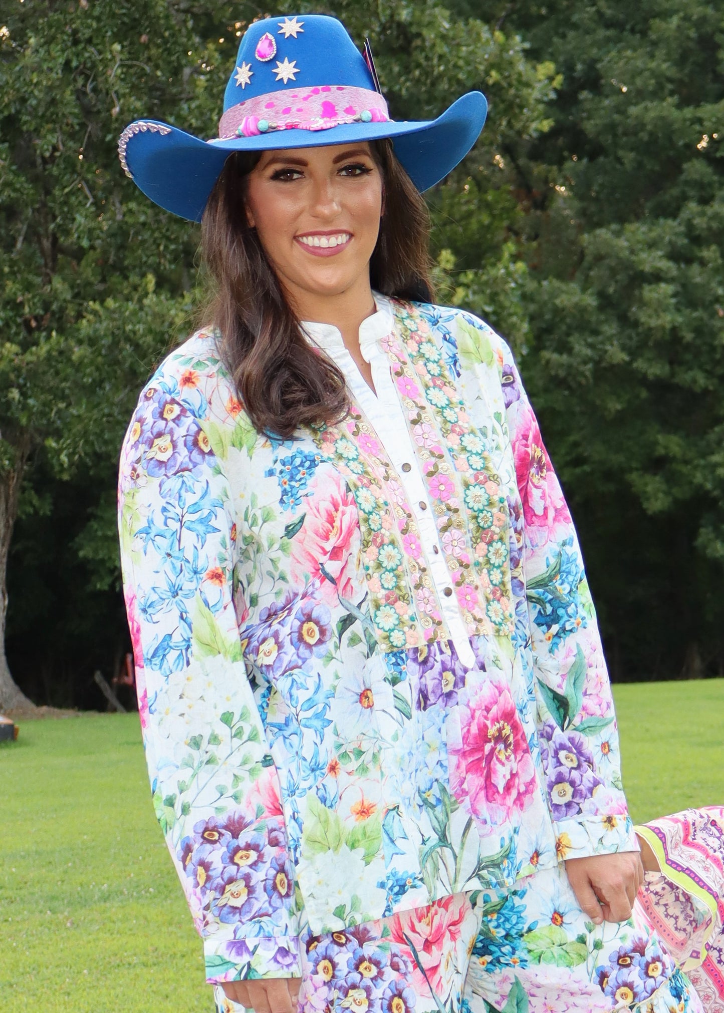 Ibiza Embroidered Blouse - Floral