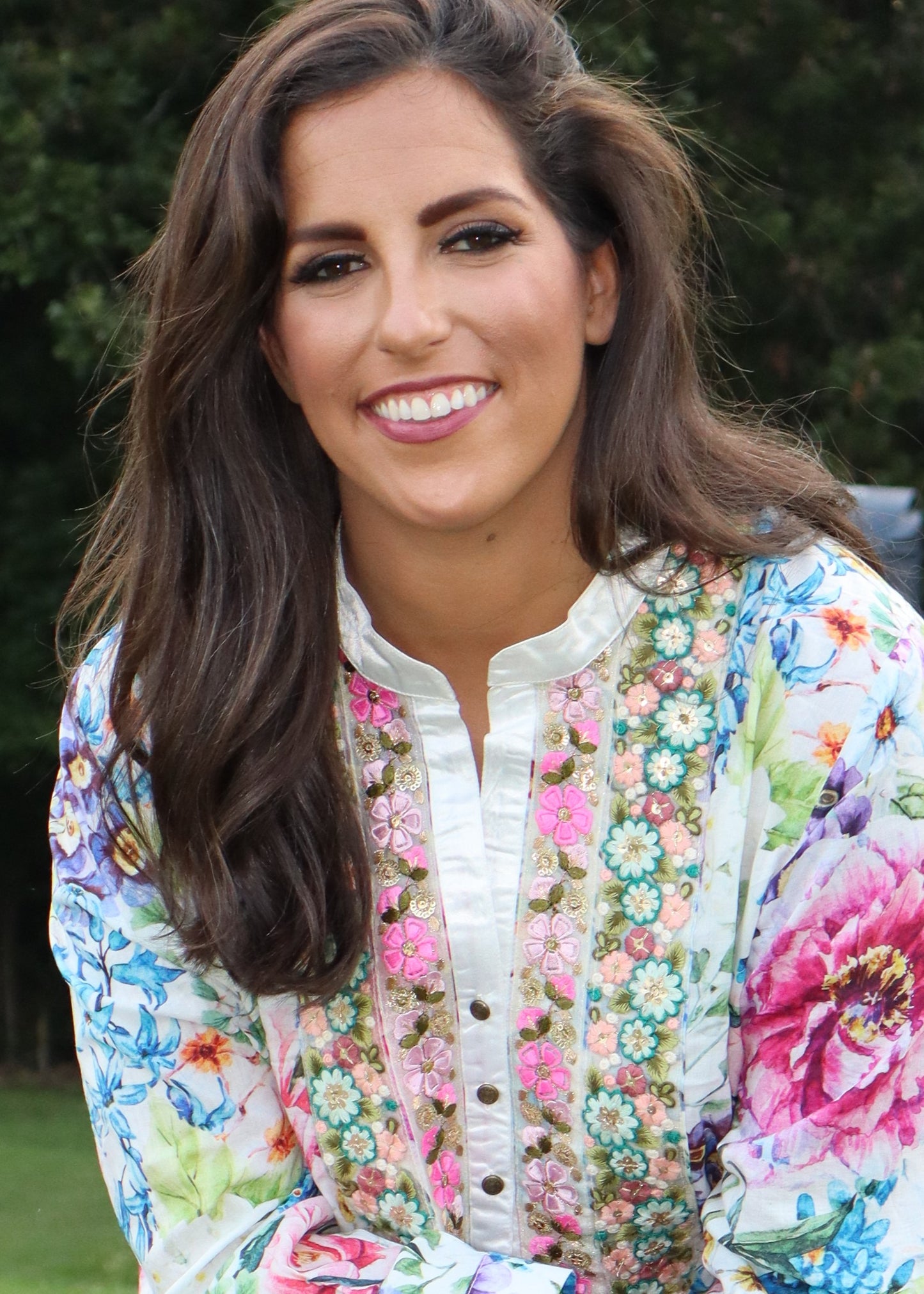 Ibiza Embroidered Blouse - Floral