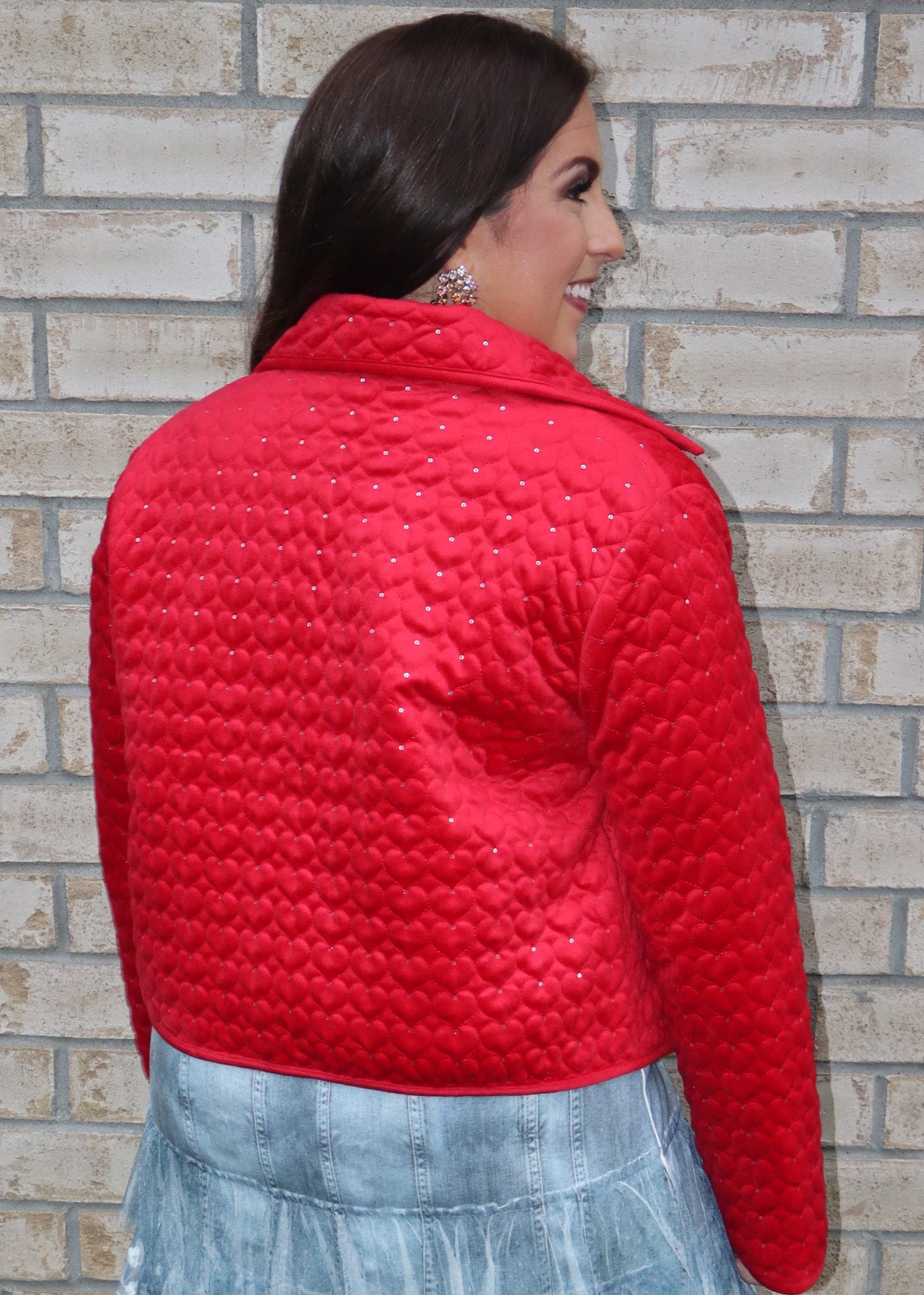 It Must Be Love Quilted Jacket - Red