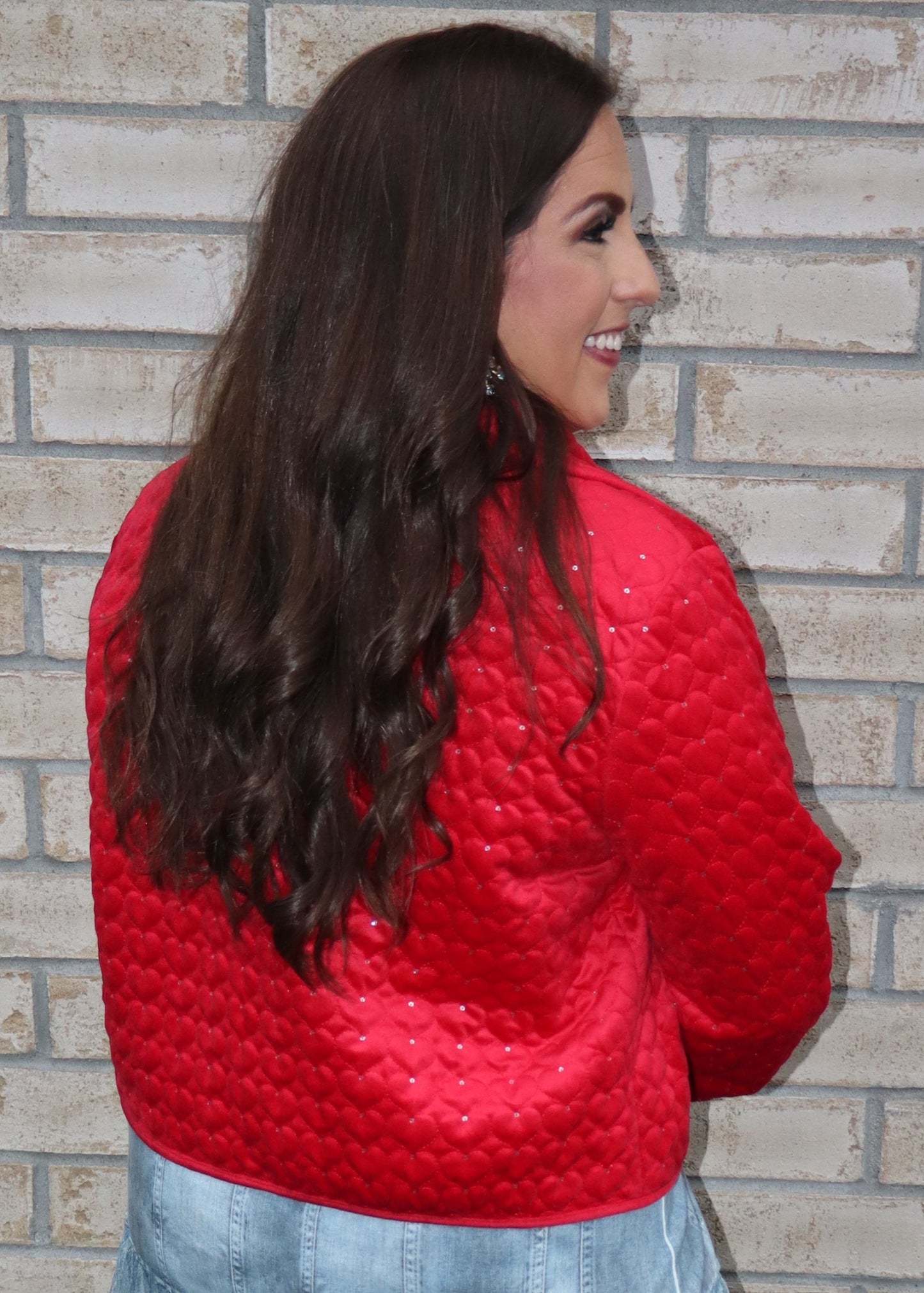 It Must Be Love Quilted Jacket - Red