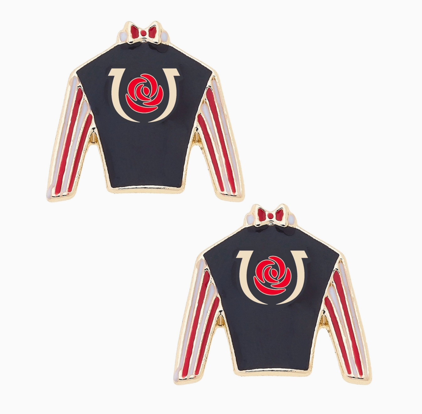 Kentucky Derby Jockey Silk Earrings - Black