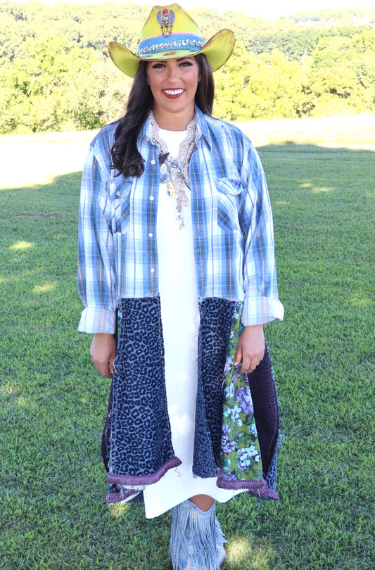 Journey Plaid Duster - Blue