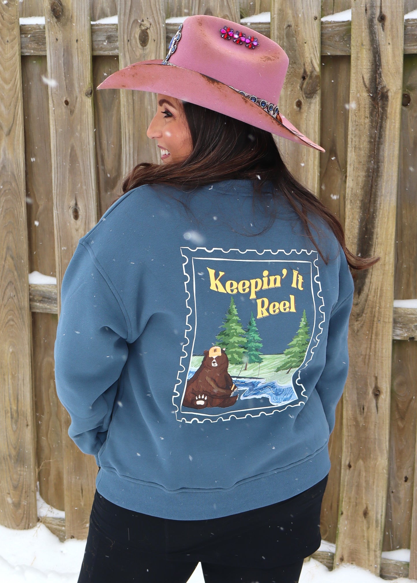 Keepin' It Reel Sweatshirt - Vintage Navy
