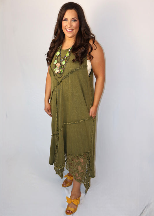 Layer It Up Dress - Olive