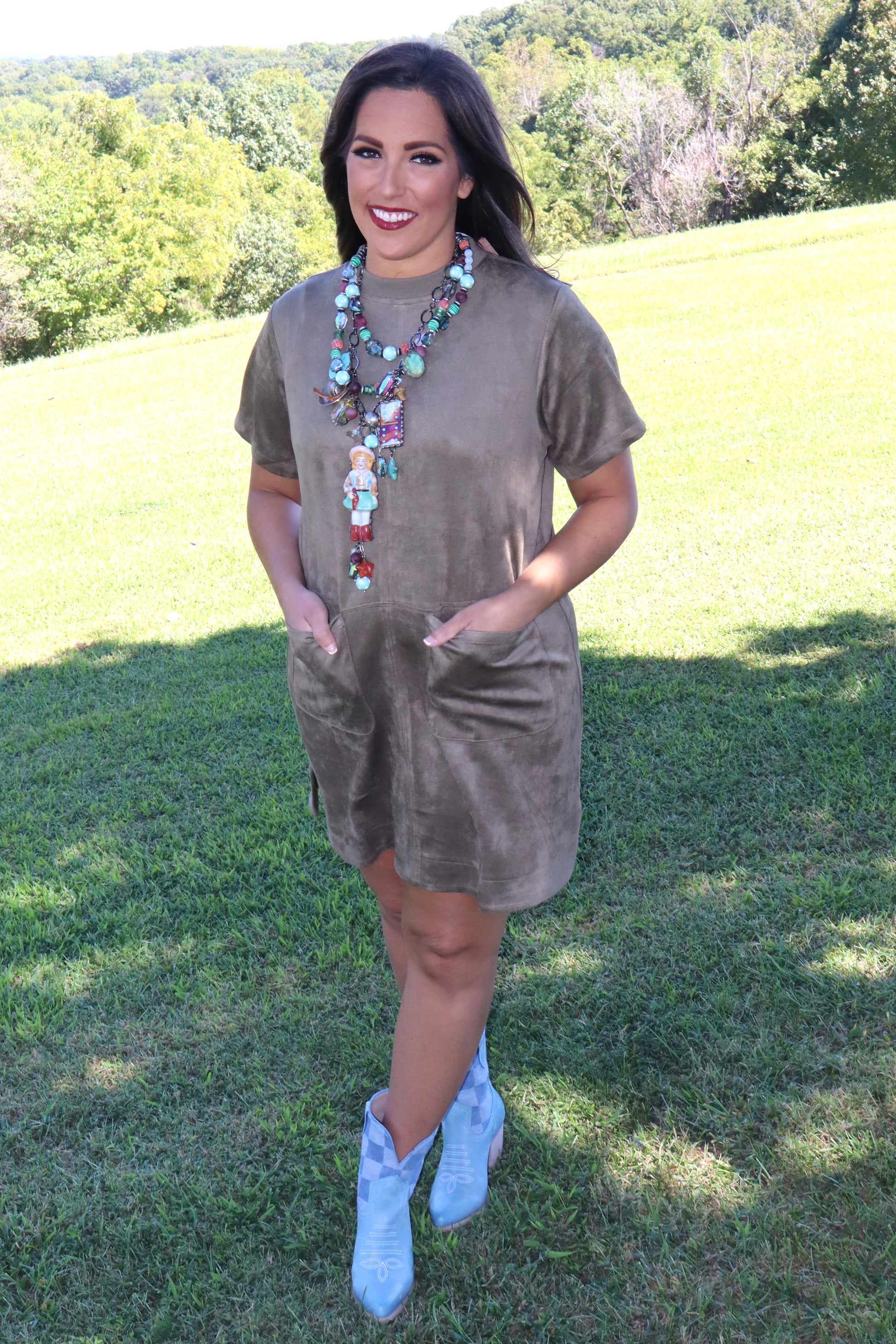 olive green suede dress Olive Green Mini Dress - Suede Mini Dress - Green Wrap Mini Dress