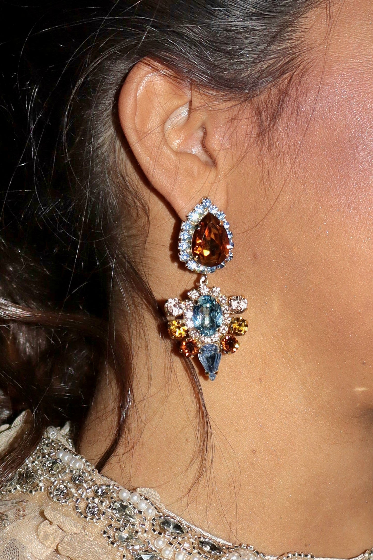 Lenny II Earrings blue/brown