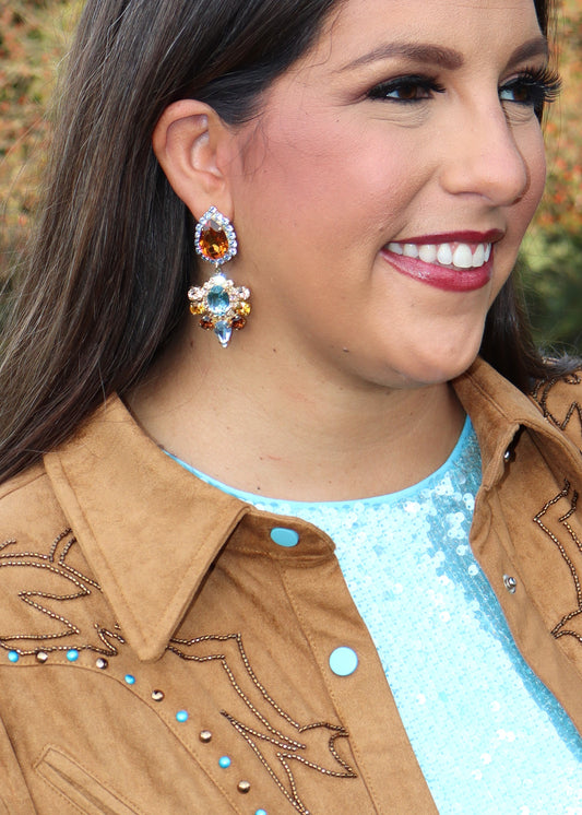 Lenny II Earrings blue/brown