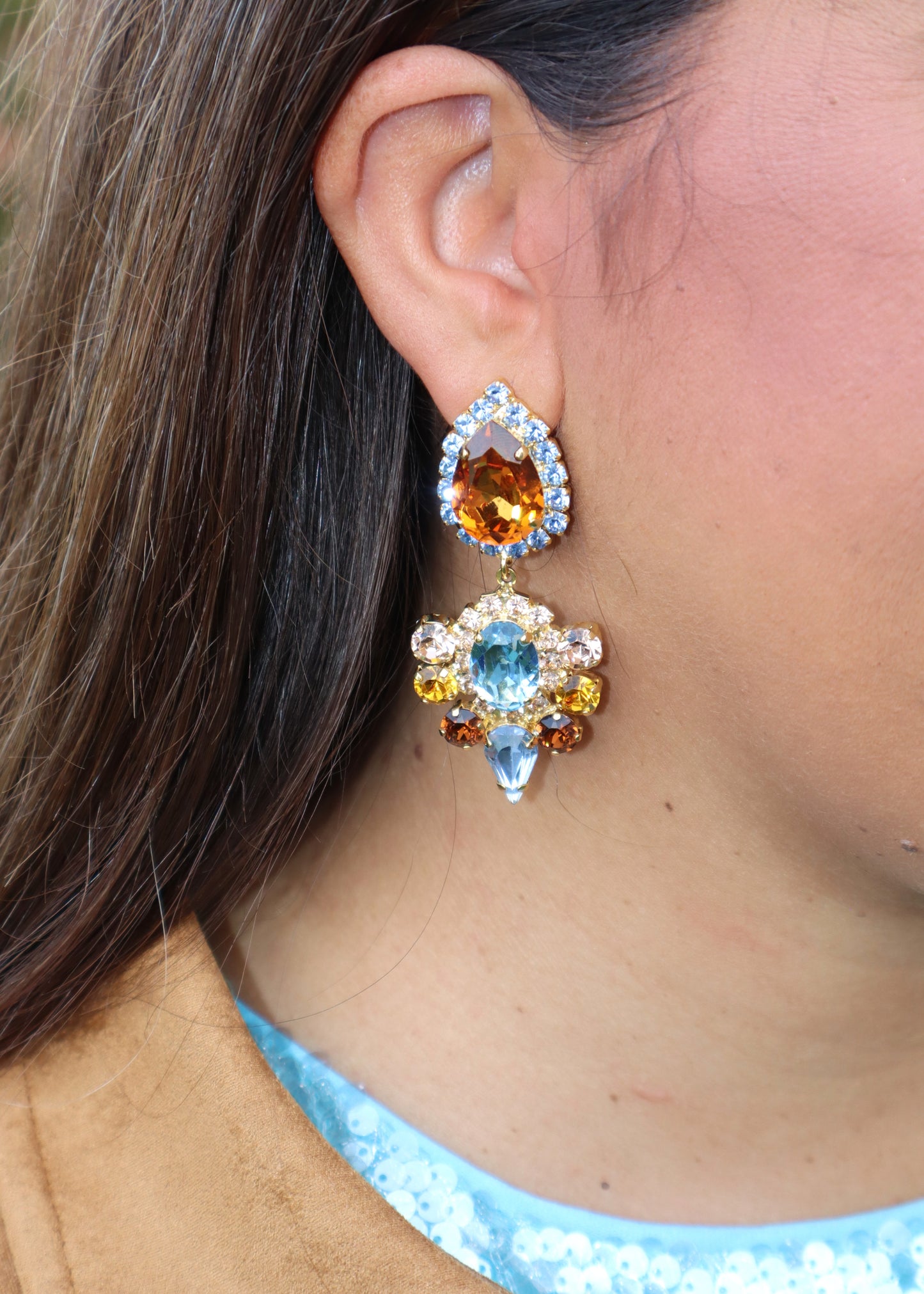 Lenny II Earrings blue/brown
