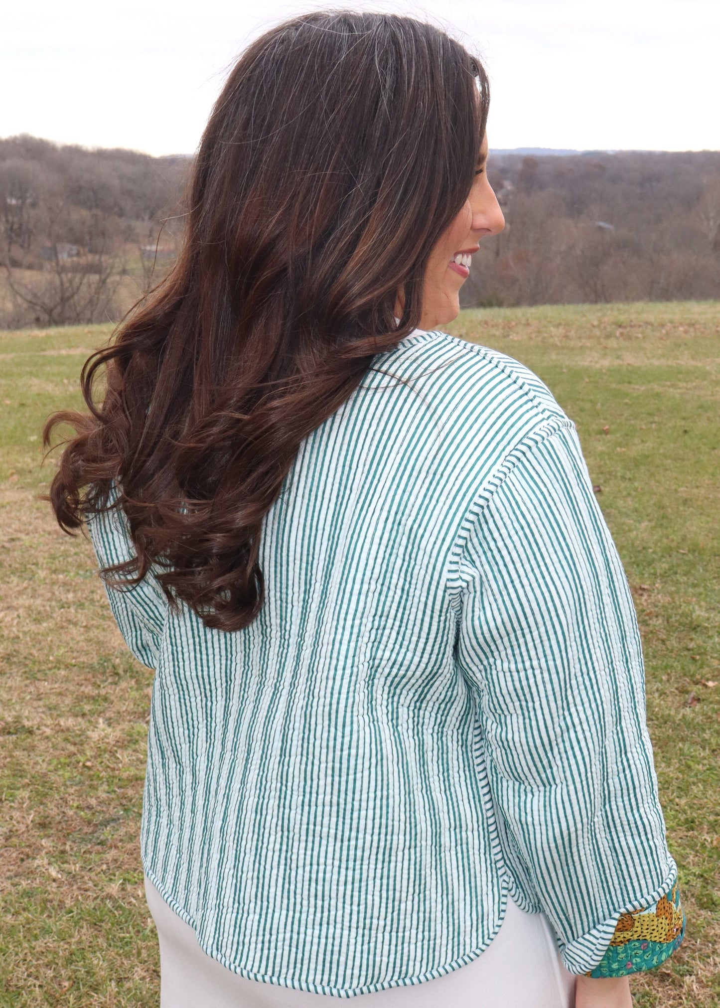 Leopard Quilted Jacket - Teal