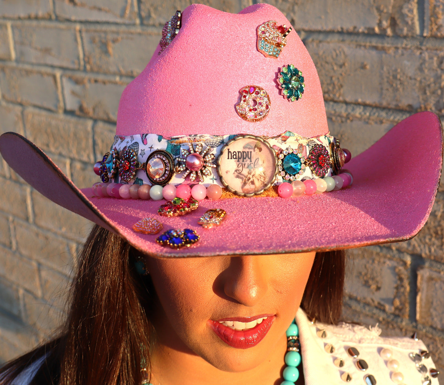 Life Is Sweet Neon Pink Cowboy Hat - Size Large