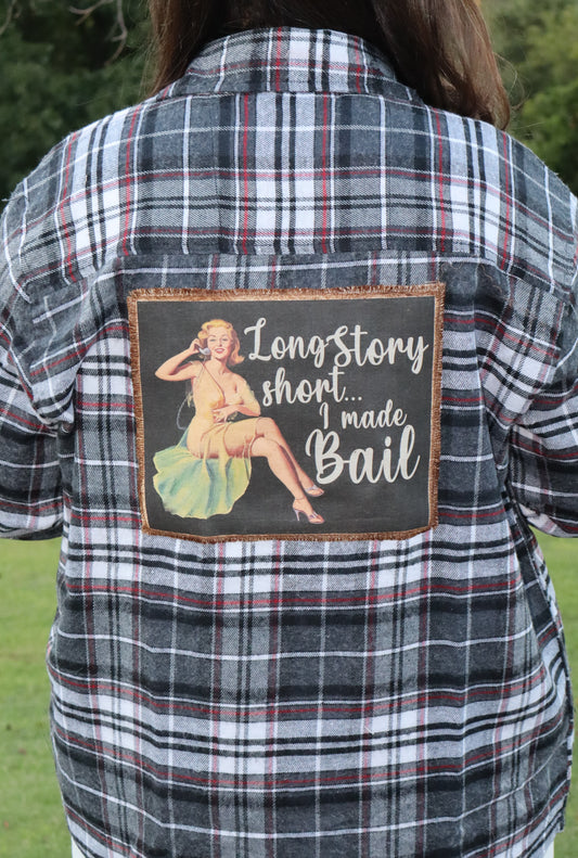 Long Story Short Flannel - Black