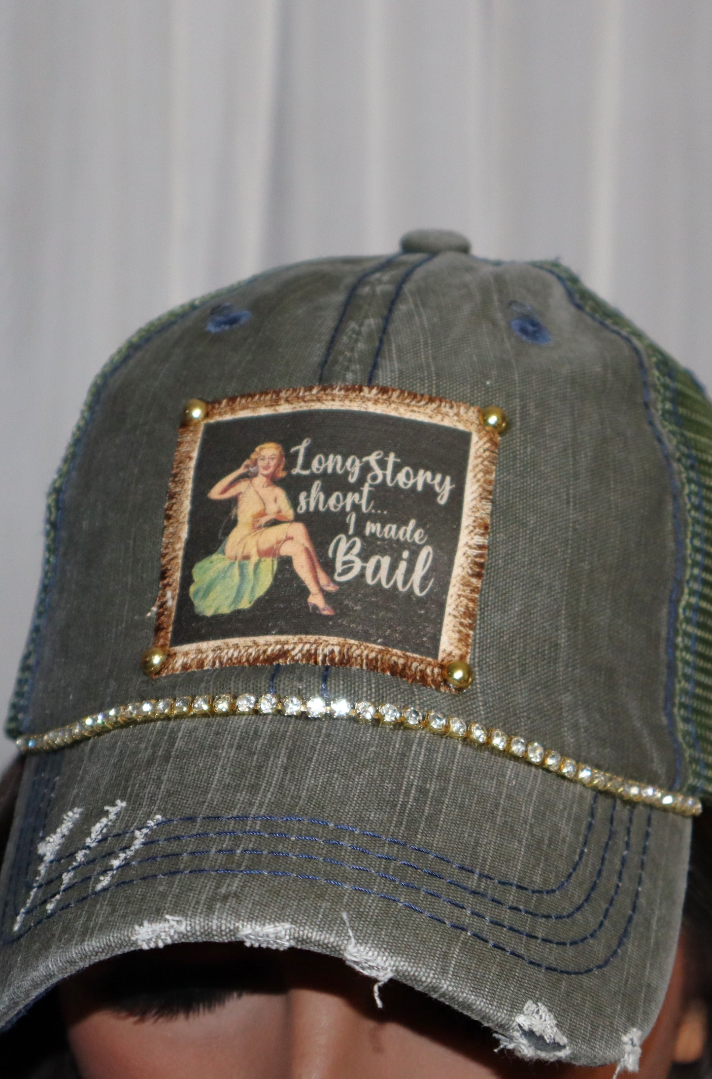 Long Story Short...Baseball Cap - Olive Green