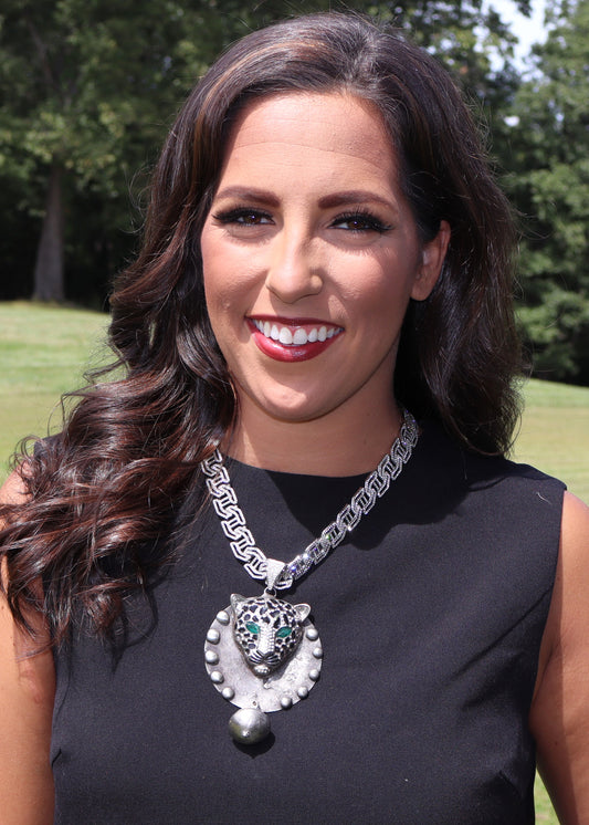 Look Me in My Green Eyes Leopard Necklace