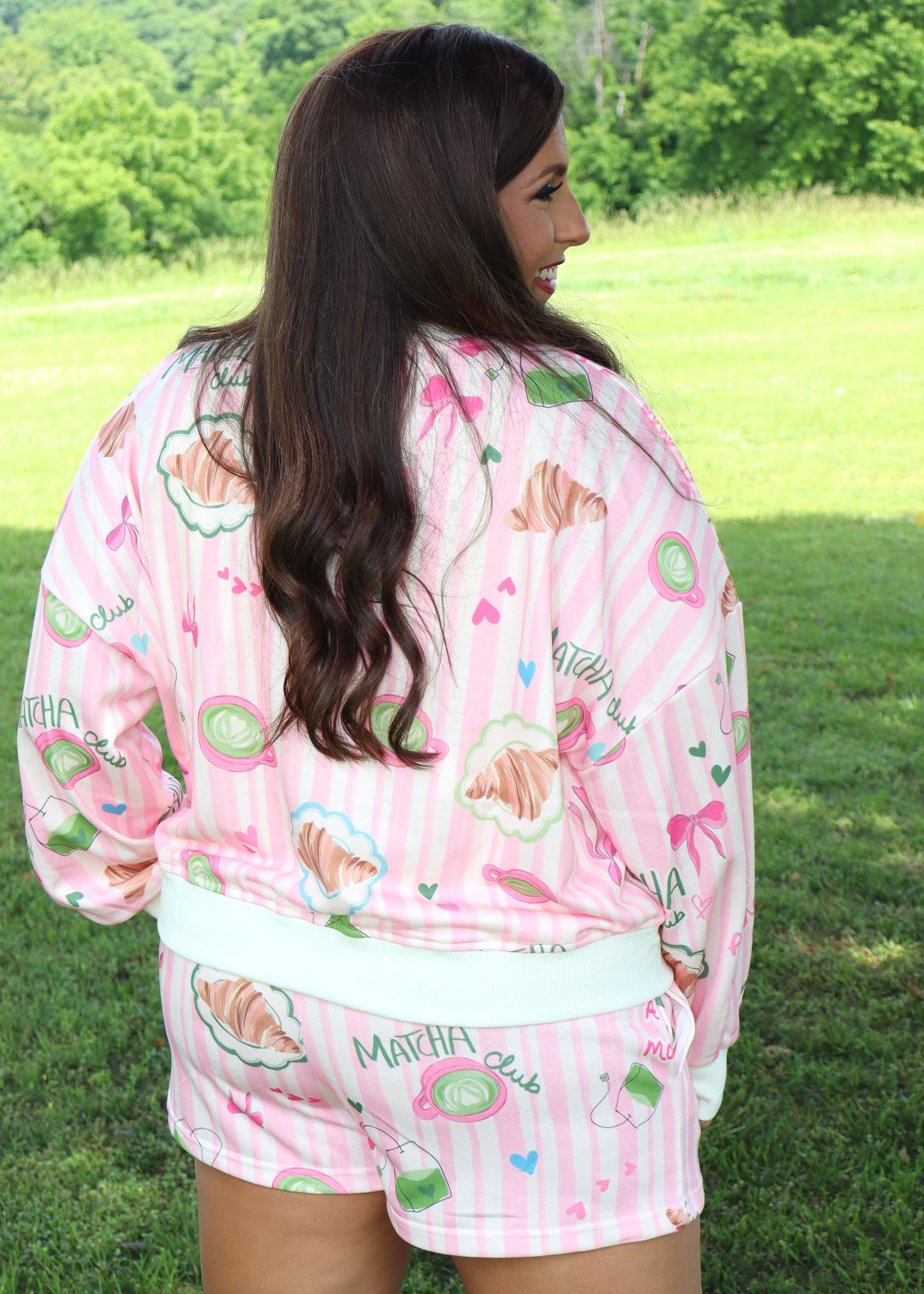 Matcha Me Striped Set - Pink