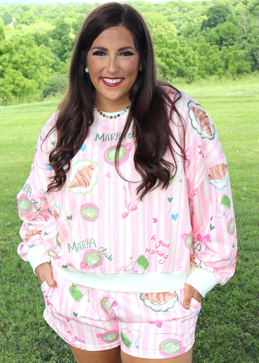 Matcha Me Striped Set - Pink
