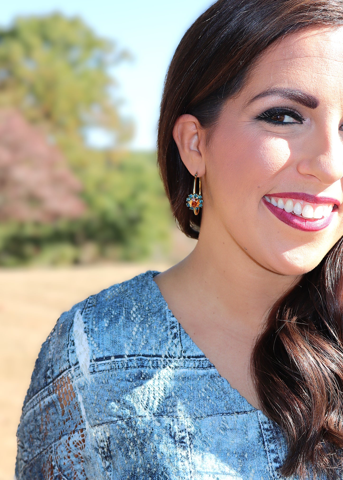 Mini Bianca Hoops - Indicolite