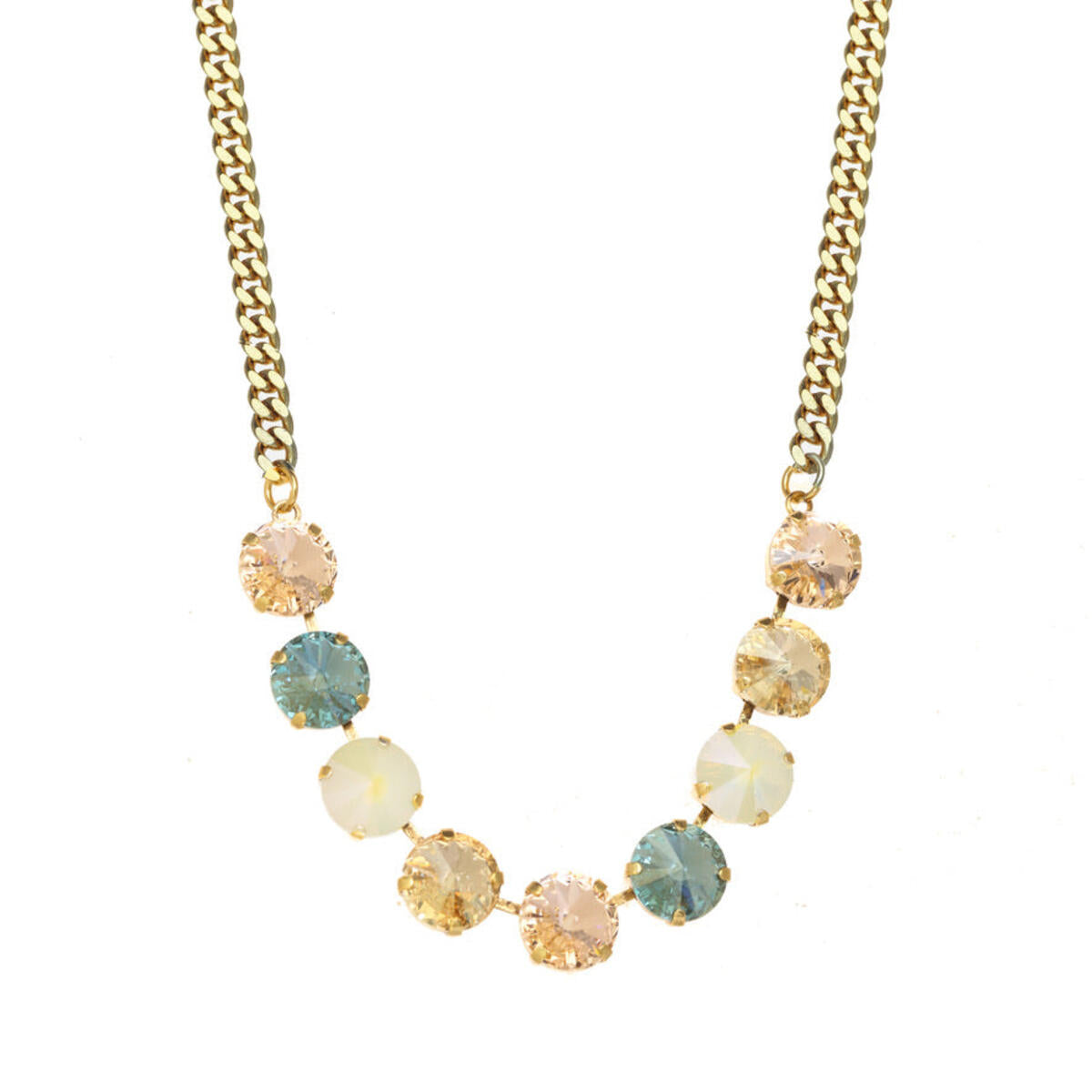 Mini Sofia Necklace - Aqua Champagne