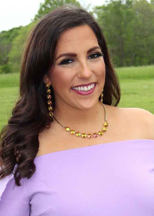 Mini Sofia Necklace - Citrus Lime Brandy