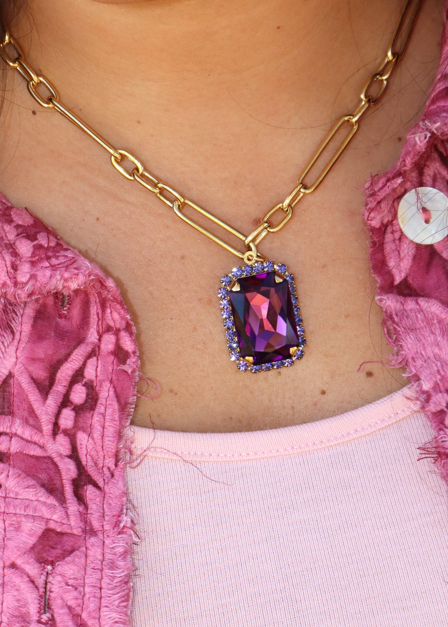 Mini Soleil Necklace - Amethyst