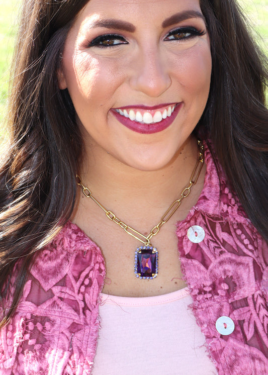 Mini Soleil Necklace - Amethyst