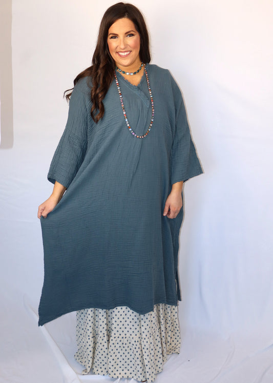 Misty Morning Dress - Slate Blue