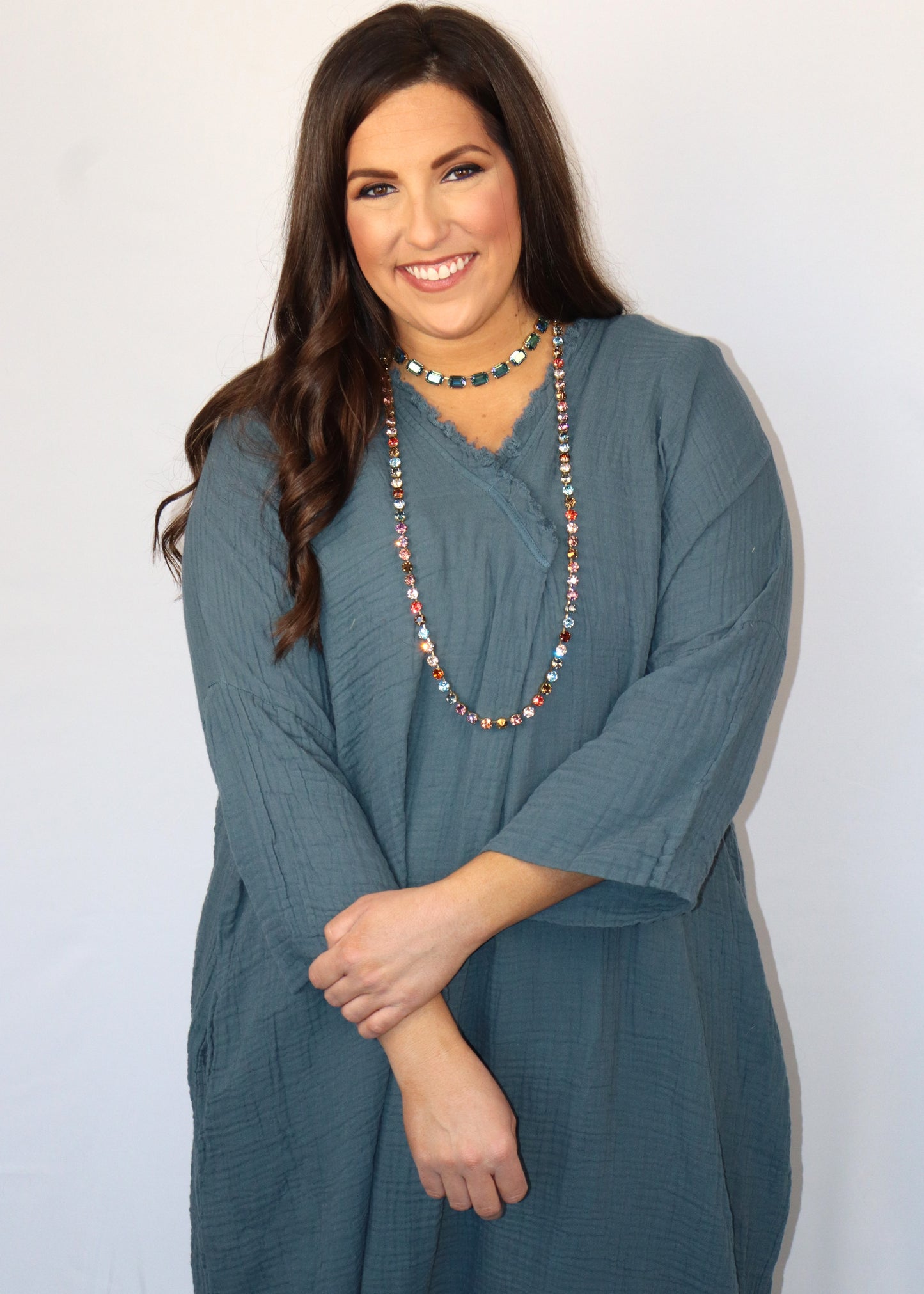 Misty Morning Dress - Slate Blue