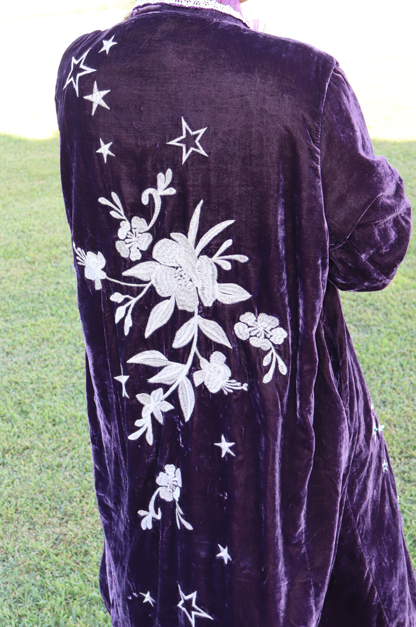 Moonlight Walk Velvet Duster - Plum