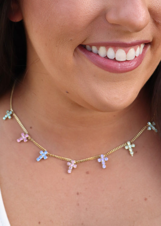 Multi Cross Necklace in Fairy Dust