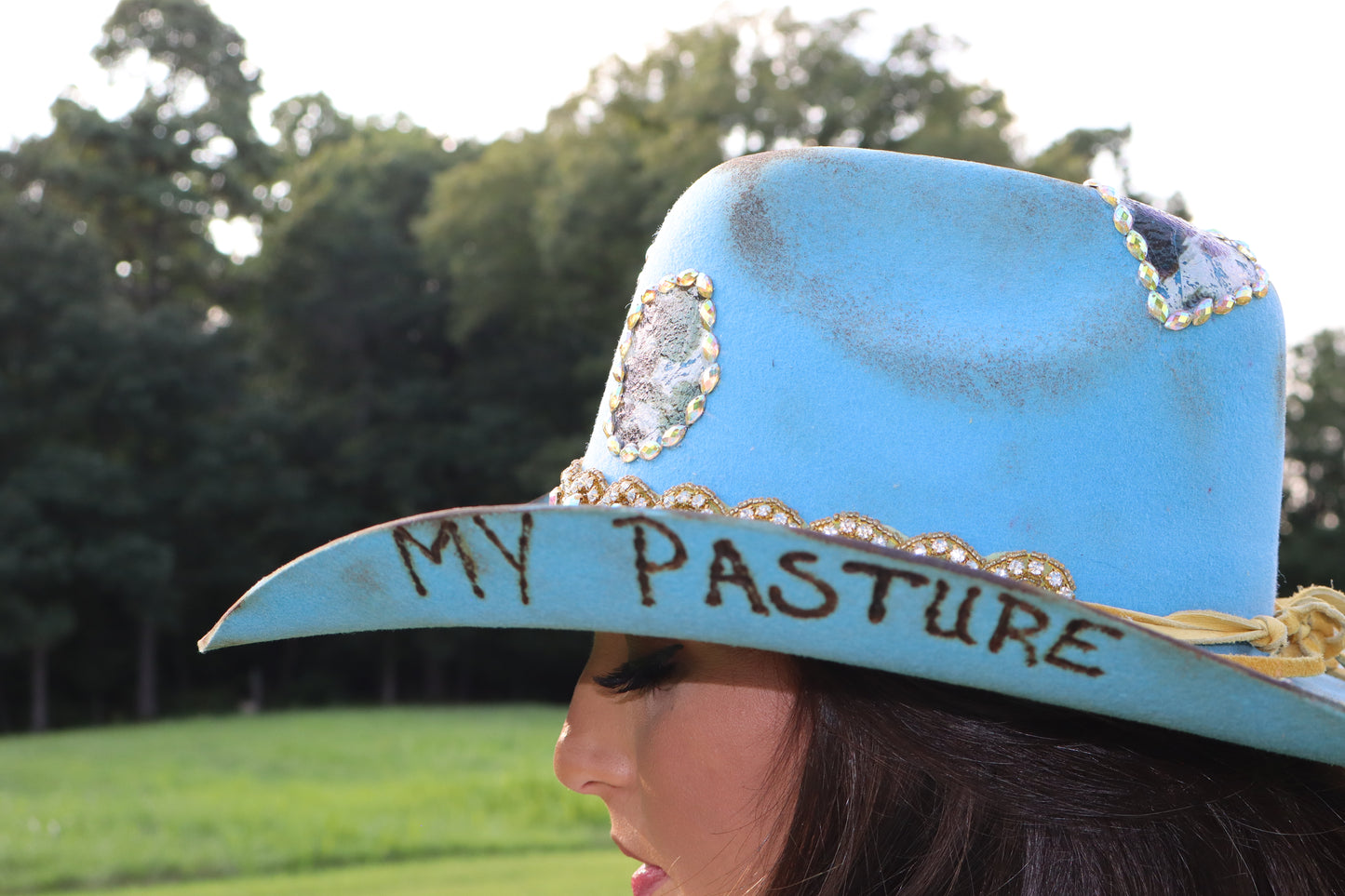 My Cows, My Pasture - Sky Blue Cowboy Hat - Size Large