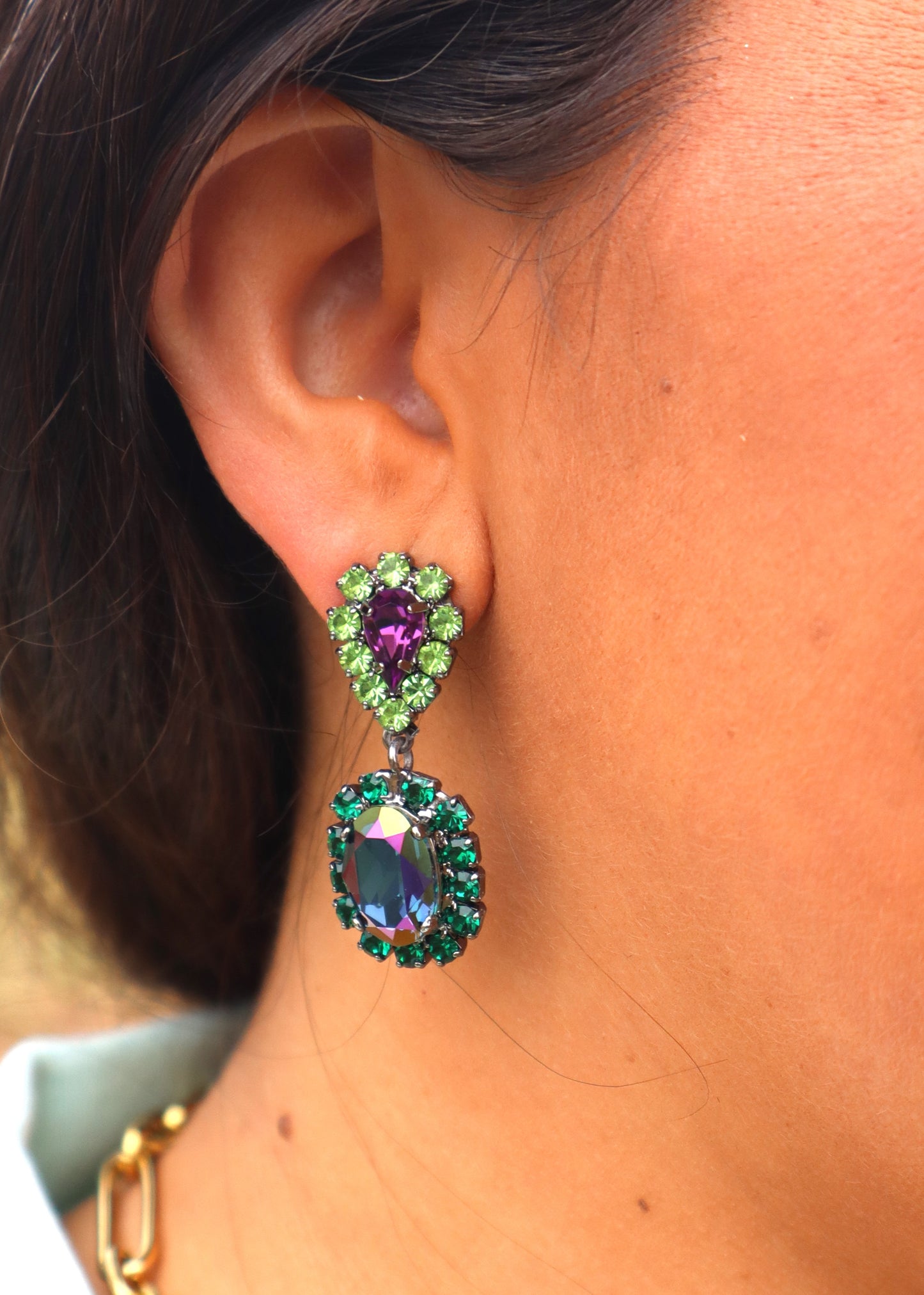 Neriah Earrings - Gunmetal