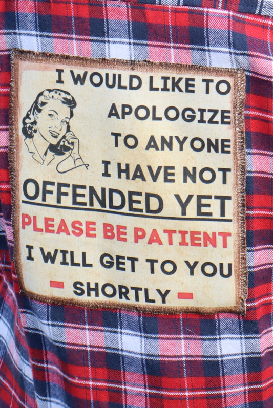 Not Offended Yet Flannel - Red/Navy