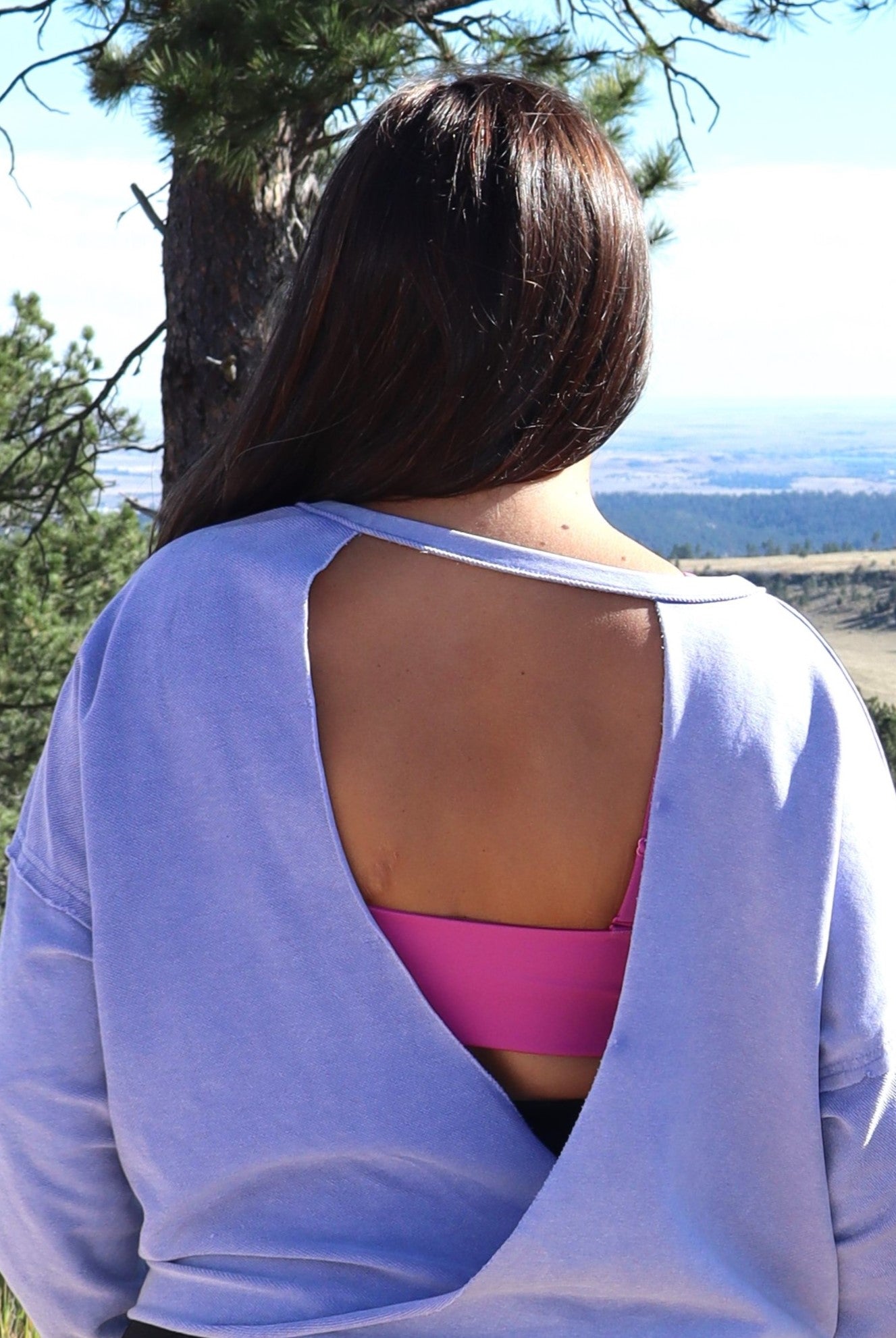 Open Back Terry Top - Periwinkle