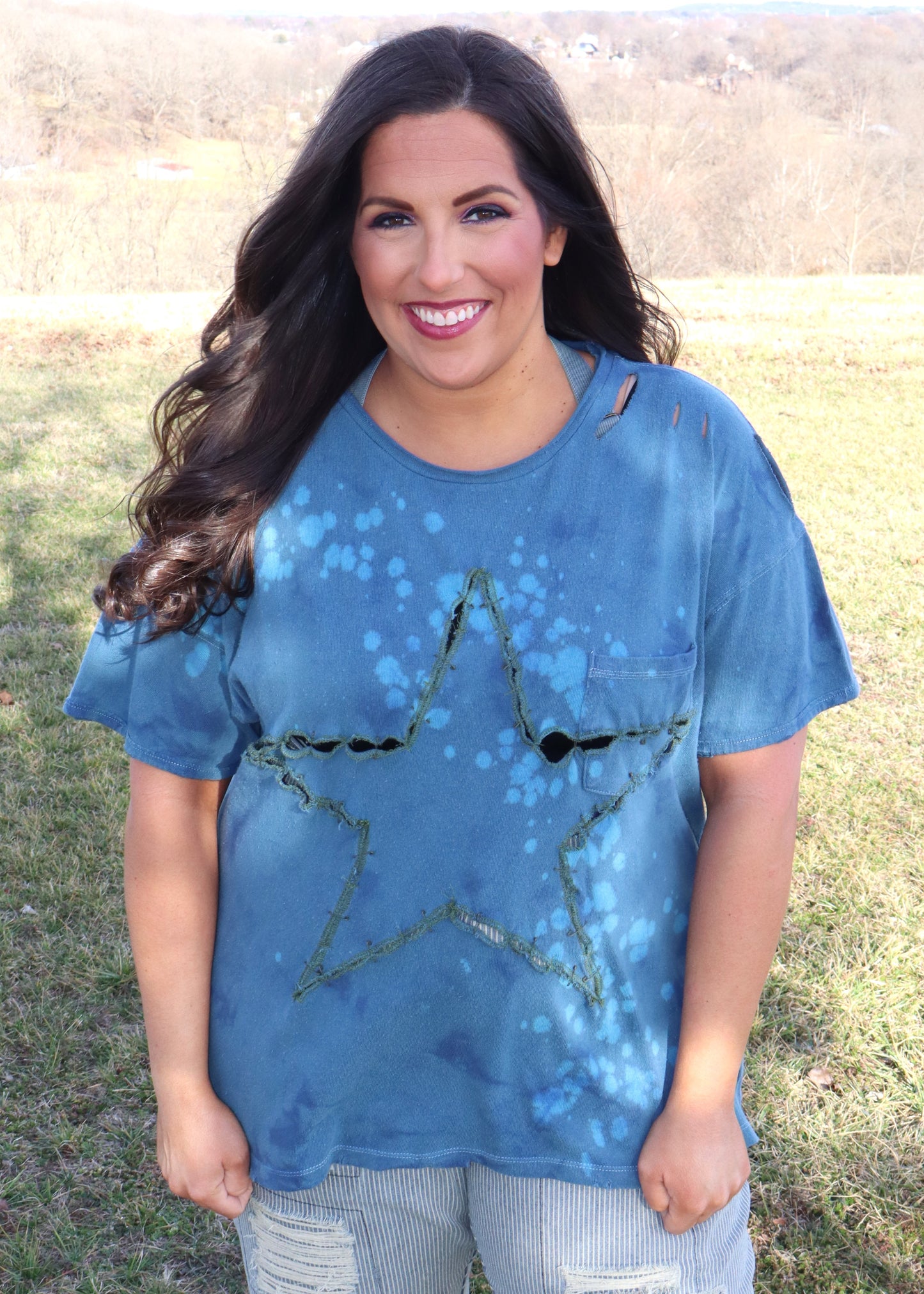 Out of Touch Tee - Dark Teal Star