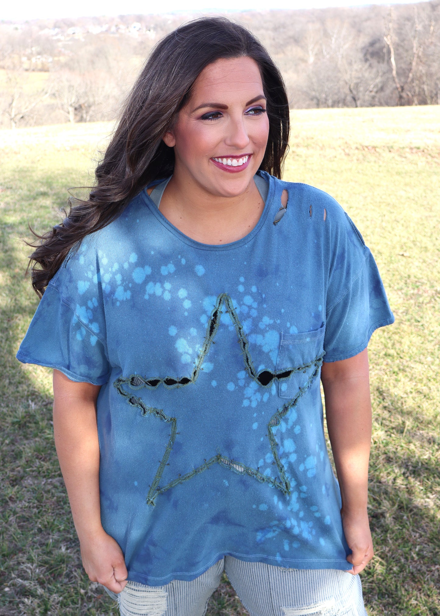 Out of Touch Tee - Dark Teal Star