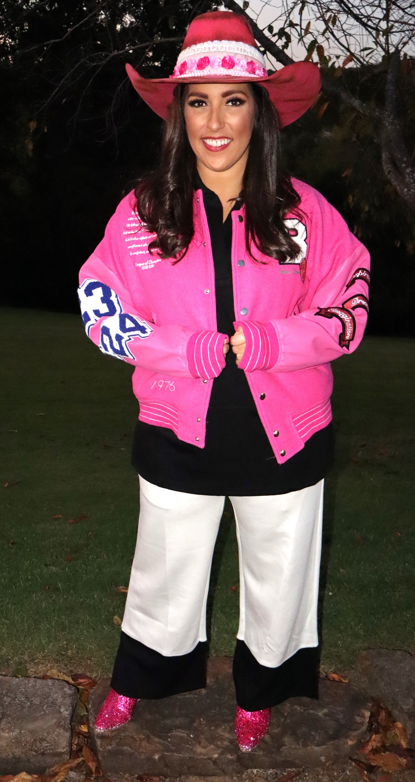 Pink Varsity Letterman Jacket - Tiger