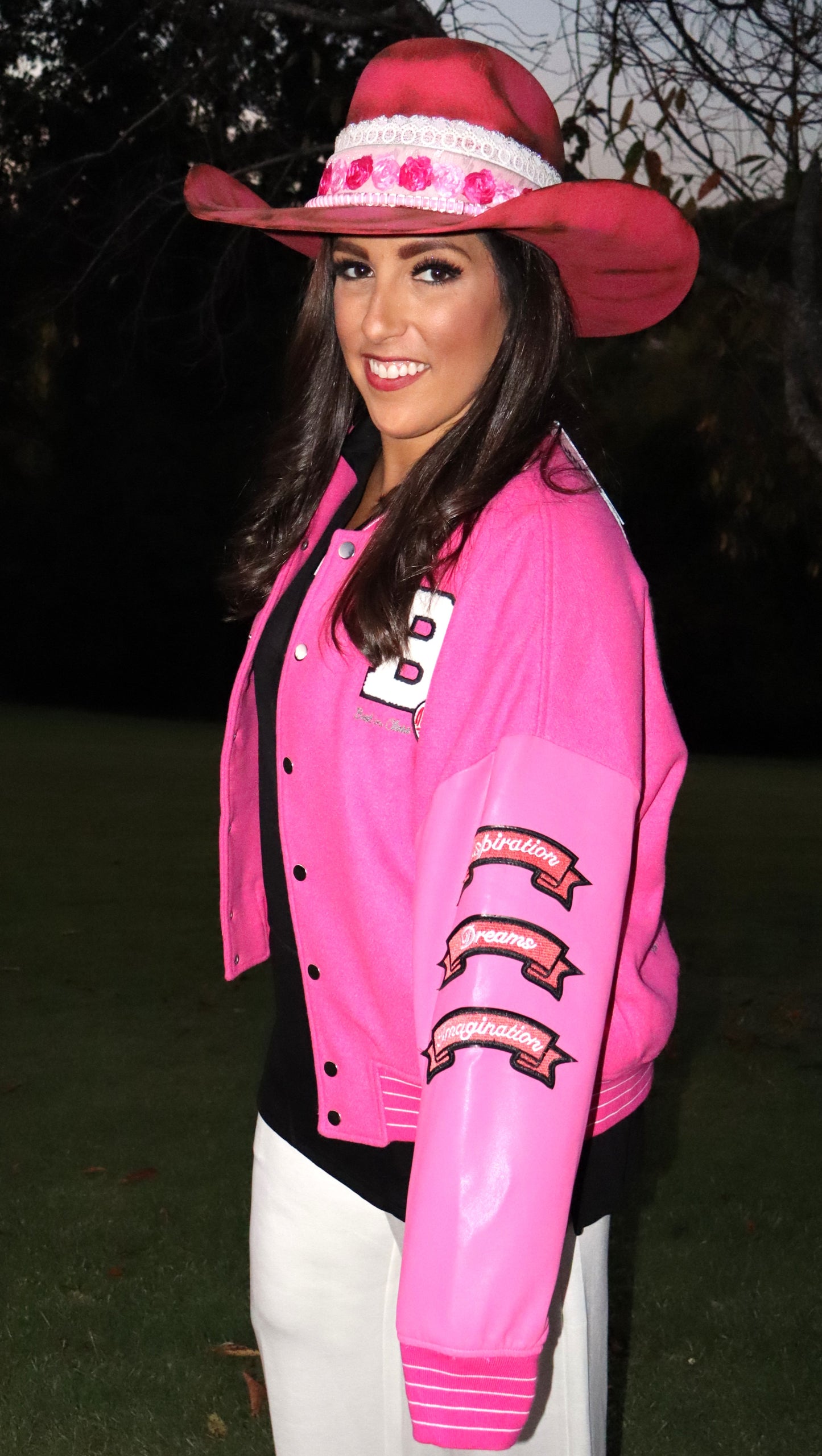 Pink Varsity Letterman Jacket - Tiger