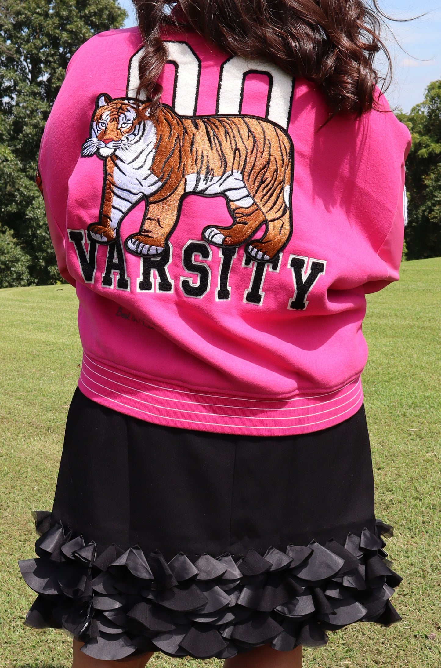 Pink Varsity Letterman Jacket - Tiger