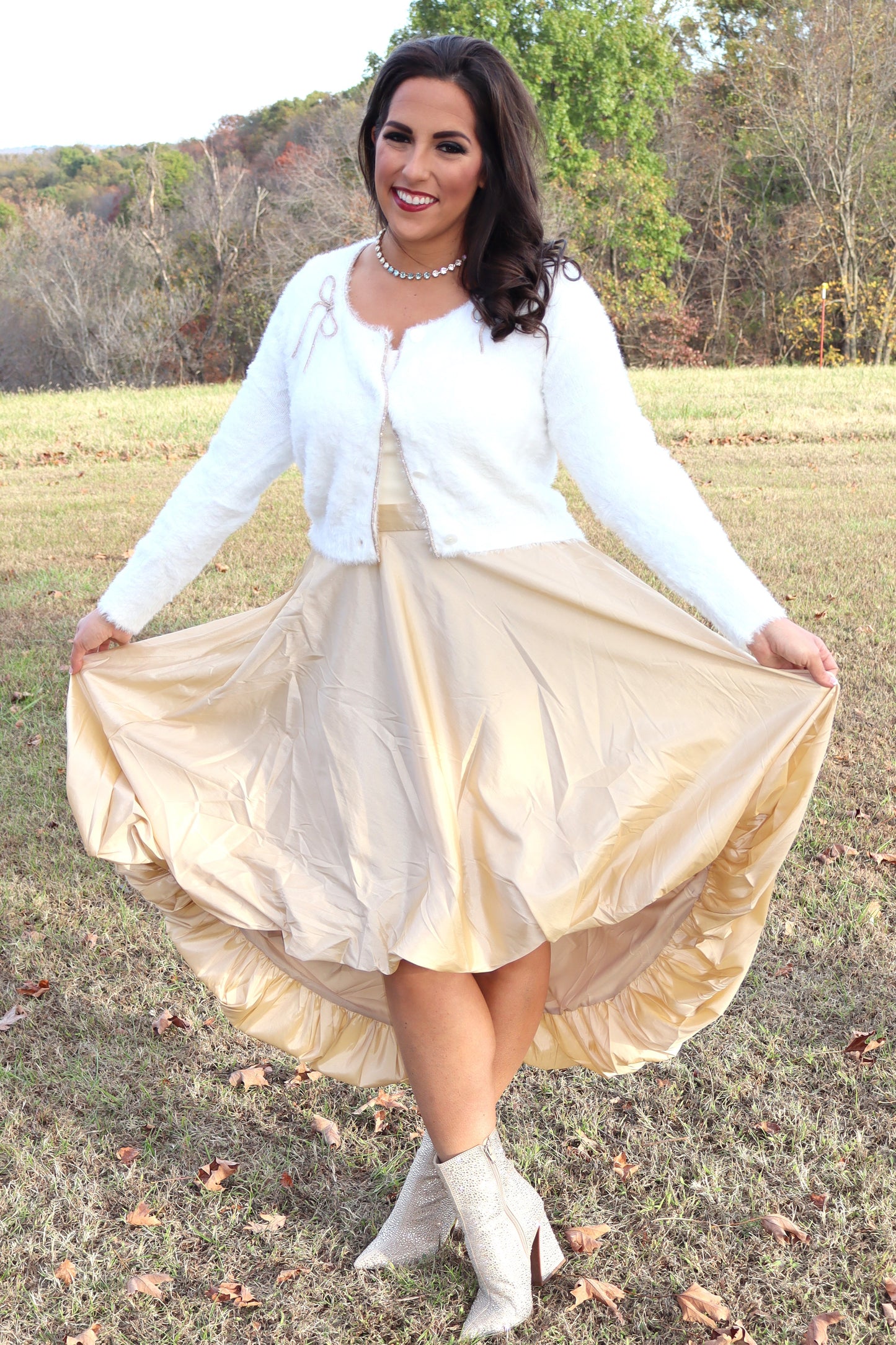 Pop The Bubbly Champagne Skirt - Ivory