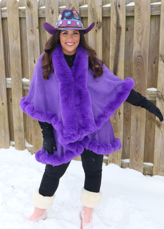 Purple Passion Faux Fur Cape