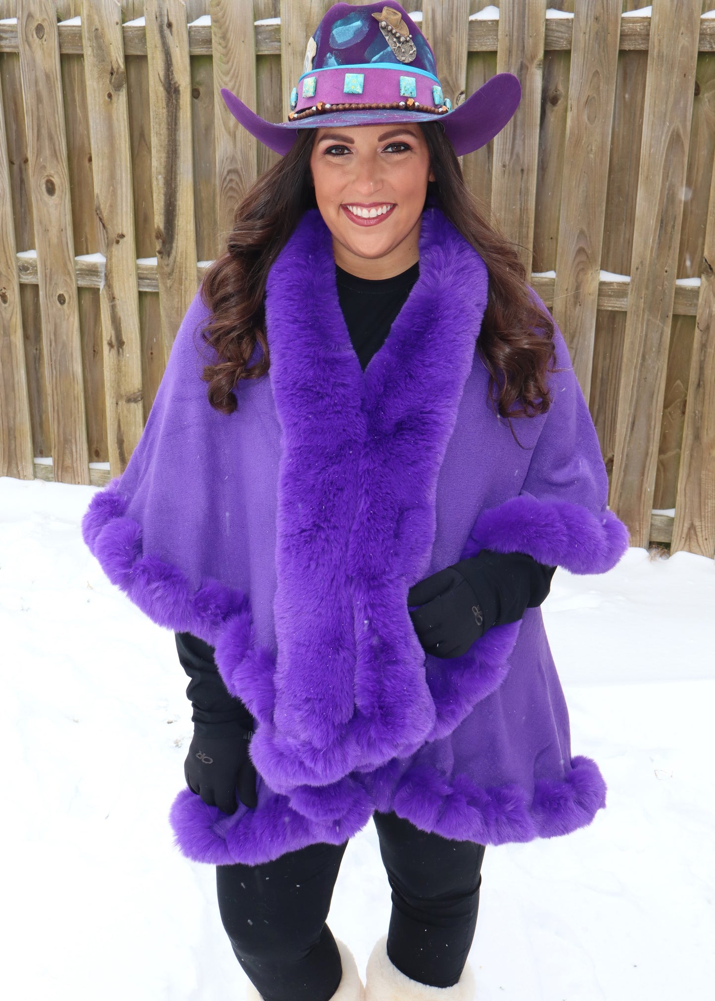 Purple Passion Faux Fur Cape