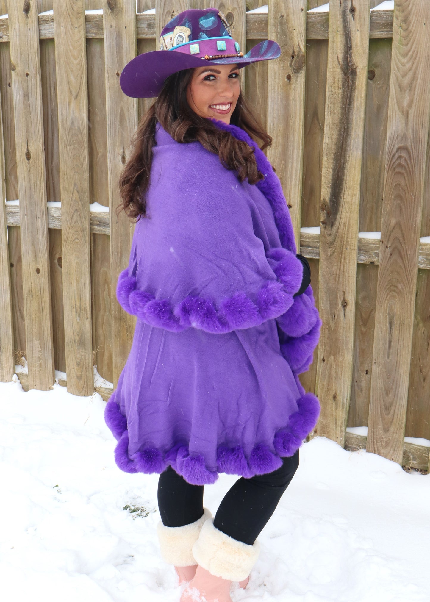 Purple Passion Faux Fur Cape