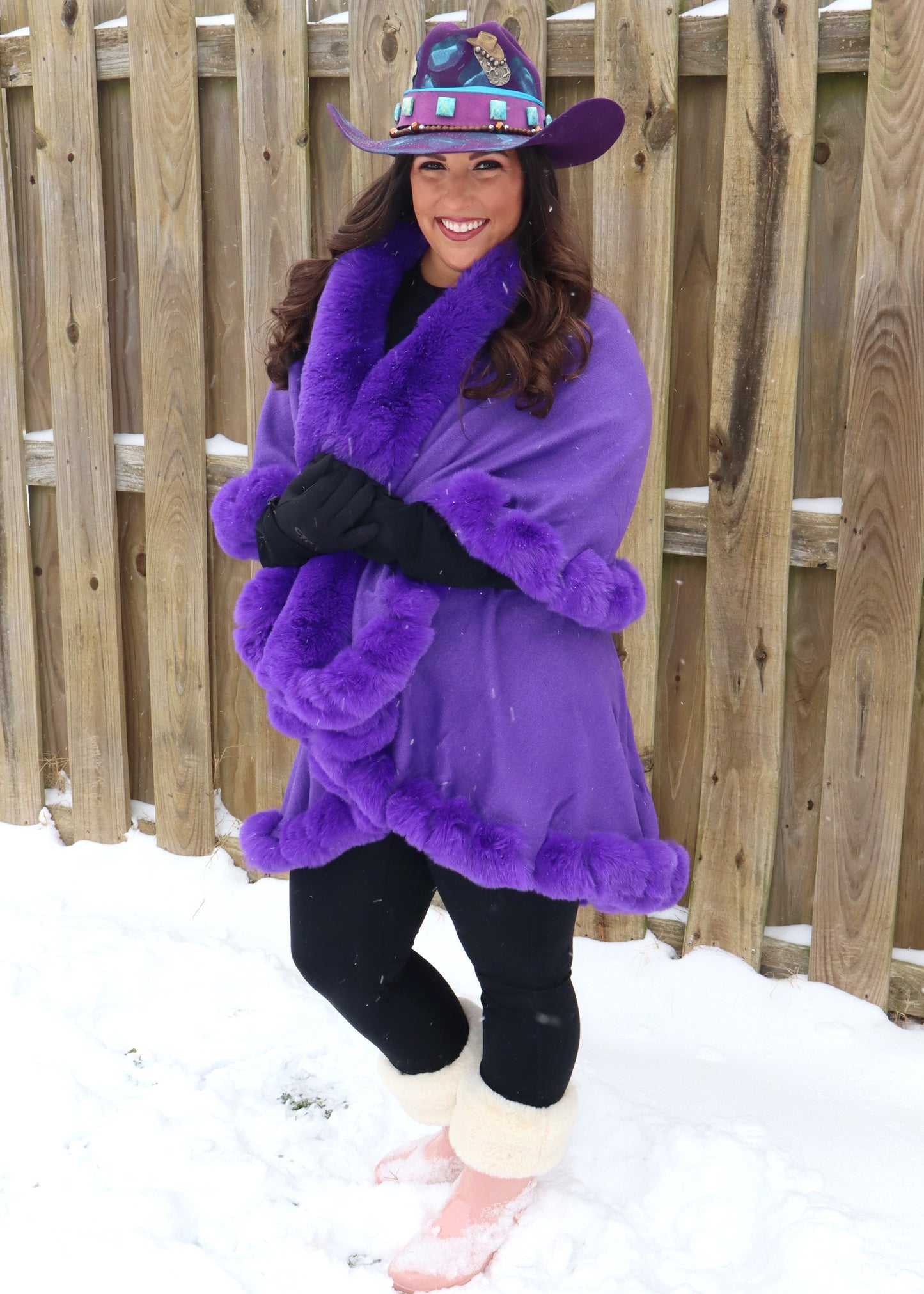Purple Passion Faux Fur Cape