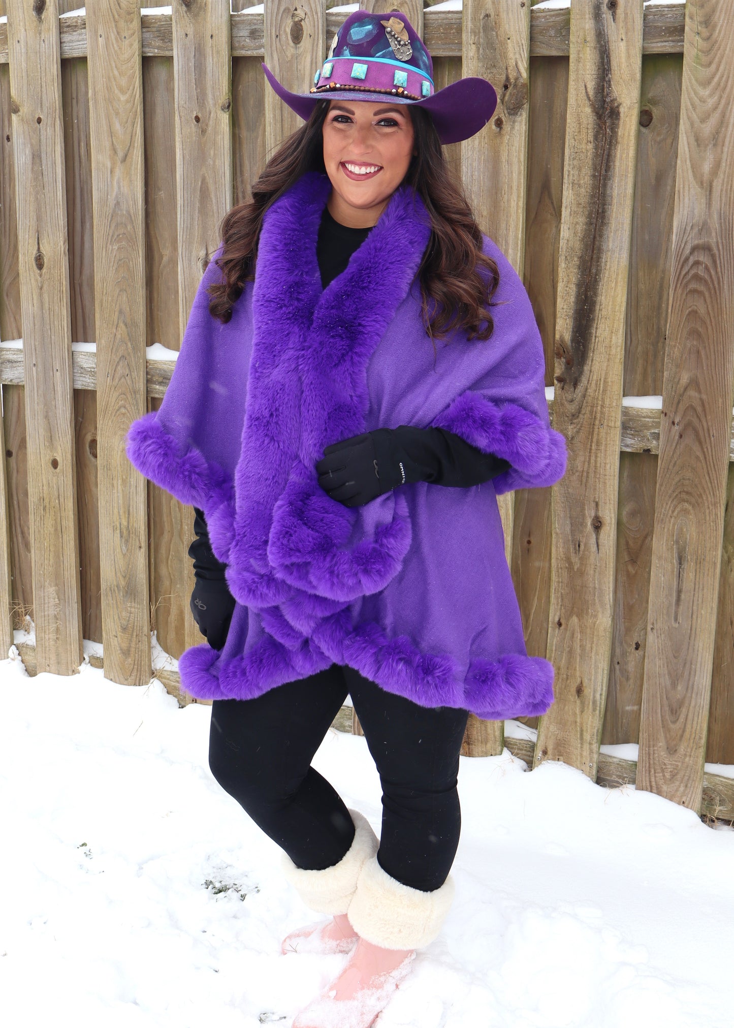 Purple Passion Faux Fur Cape