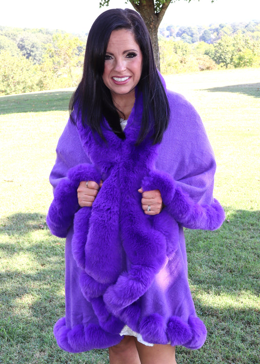 Purple Passion Faux Fur Cape