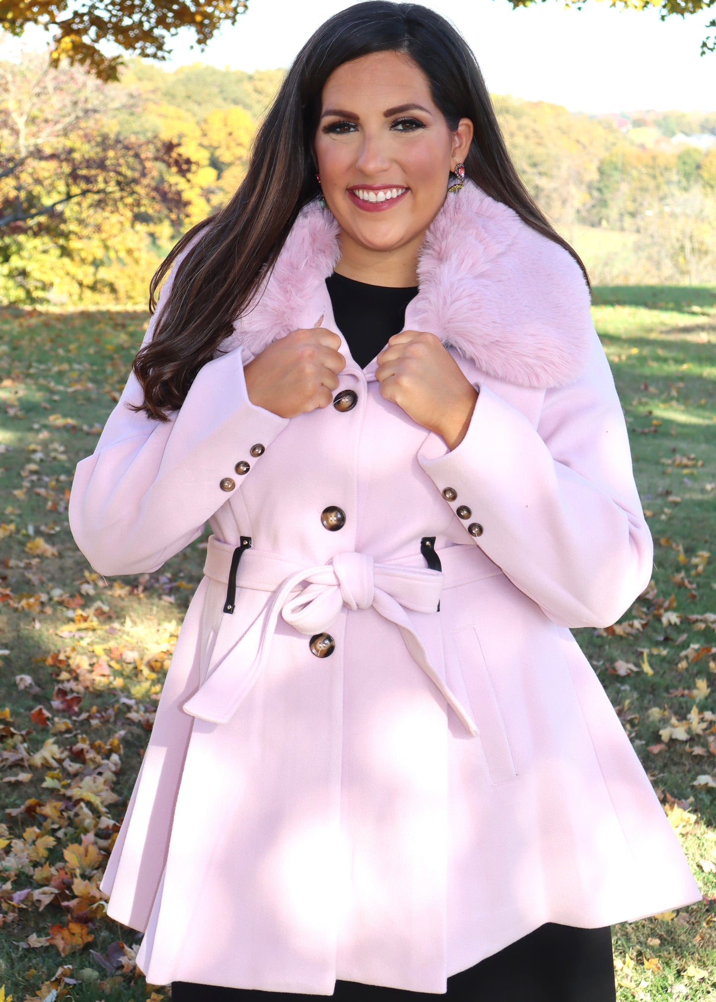 Regal Embrace Faux Fur Coat - Pixie Pink