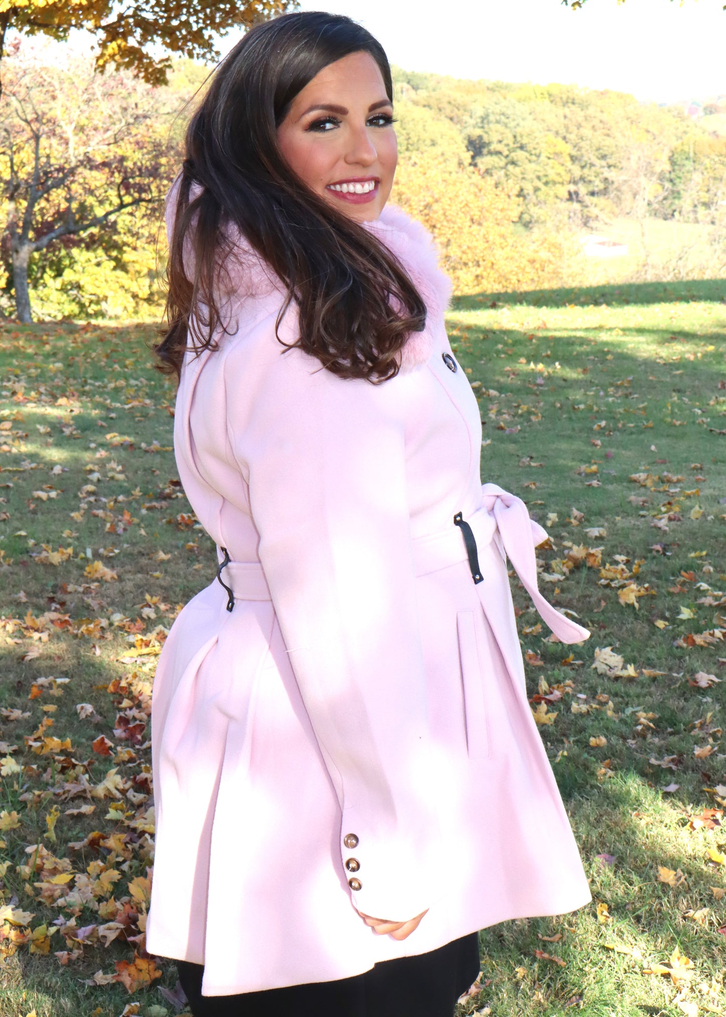 Regal Embrace Faux Fur Coat - Pixie Pink