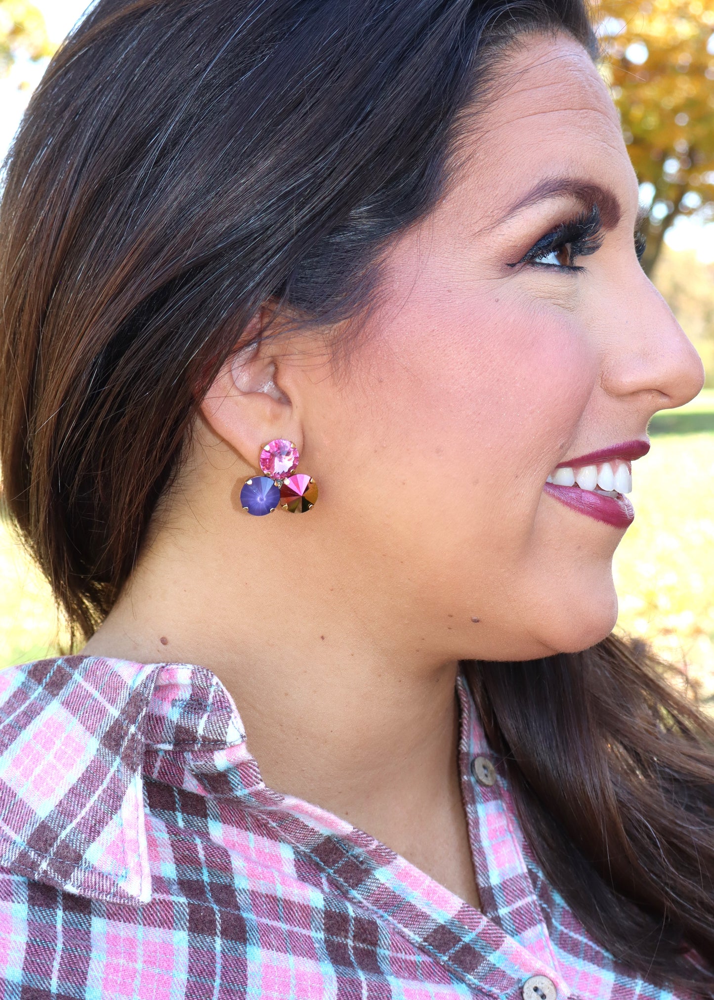Reya Earrings in Berries