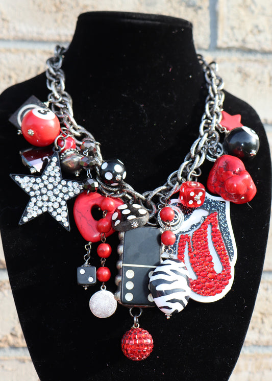 Rolling with the Stones Necklace - Red